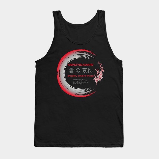 Kanji Symbol Meaning Mono No Aware Japanese Enso Circle Budhism Zen Lovers 672 Tank Top by dvongart